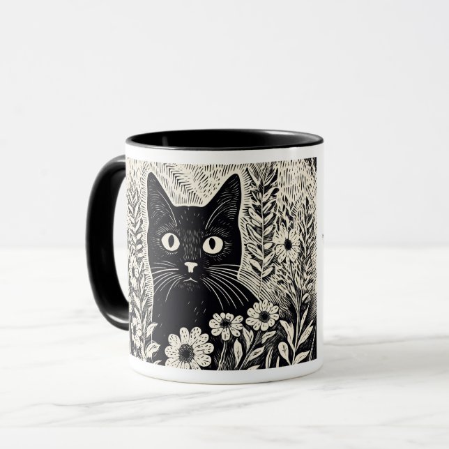 Spaß Quotes floral Katzen Dinge Dinge Nothing Tasse (Vorderseite Links)