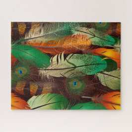 Spaß Realistische Feathers bunt Muster Design Puzzle