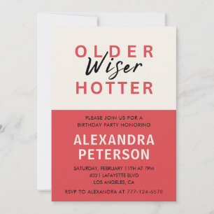 Spaß Red Older Wiser Hotter 97. Geburtstag Einladung