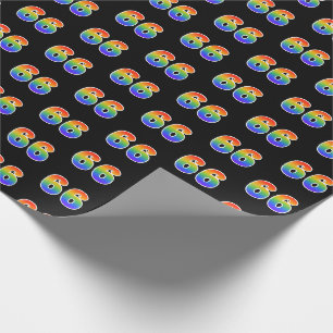 Spaß-Regenbogen-Spektrum-Muster "66" Ereignis-Zah Geschenkpapier
