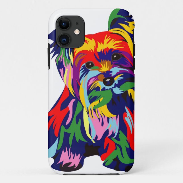 Spaß-Regenbogen Yorkie Case-Mate iPhone Hülle (Rückseite)