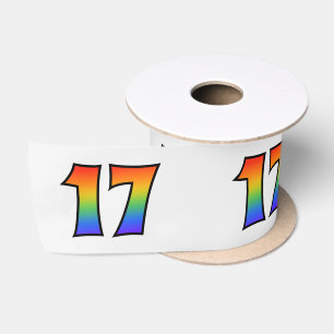 Spaß, Regenbogenmuster "17" Ereignisnummer (grau) Satinband
