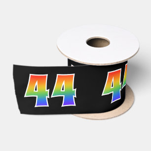 Spaß, Regenbogenmuster "44" Ereignisnummer (schwar Satinband