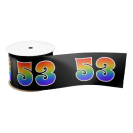 Spaß, Regenbogenmuster "53" Ereignisnummer (schwar Satinband