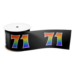 Spaß, Regenbogenmuster "71" Ereignisnummer (schwar Satinband