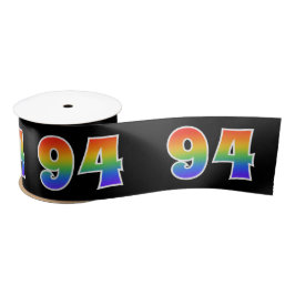 Spaß, Regenbogenmuster "94" Ereignisnummer (schwar Satinband