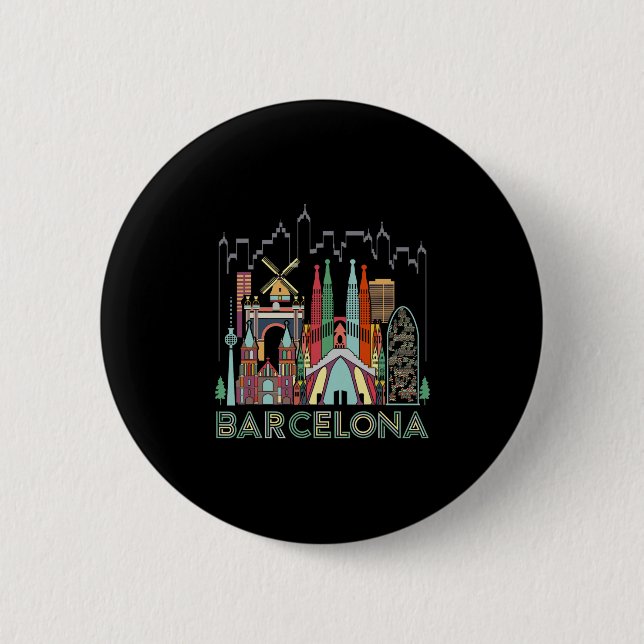 Spaß Reisen Spanien Rcelona Urlaub Geschenk Design Button (Vorderseite)