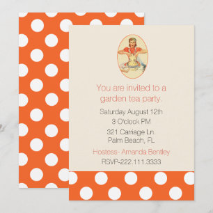 Spaß-Retro Frau, die Party Einladung kocht