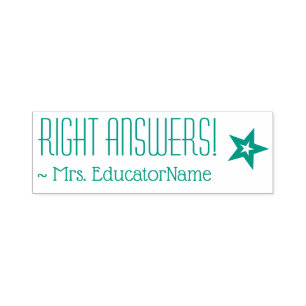 Spaß "RICHTIGE ANTWORTEN!" + Tutor-Name Rubber-Bri Permastempel