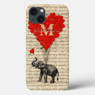 Spaß romantische Elefantenherz personalisiert iPhone 13 Hülle