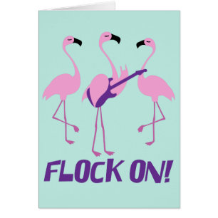 Spaß-rosa Flamingo-Karte - Rockmusik-Spielen