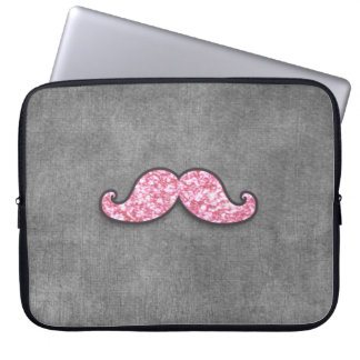 SPASS-ROSA GLITZER-SCHNURRBART-GRAU-TAFEL LAPTOPSCHUTZHÜLLE