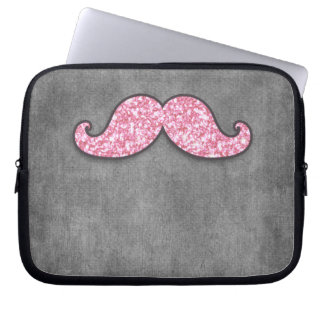 SPASS-ROSA GLITZER-SCHNURRBART-GRAU-TAFEL LAPTOPSCHUTZHÜLLE