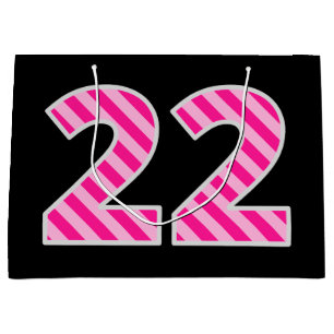 Spaß-Rosa Striped "22"; Glücklicher 22. Große Geschenktüte