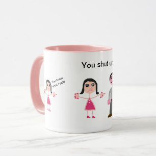 Spaß-Rosaweiß der Tasse kundenspezifisches