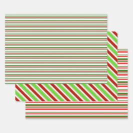 Spaß Rot, Weiß, Grün gefärbt Weihnachten Inspirier Geschenkpapier Set