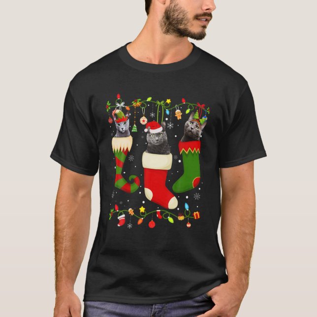 Spaß Russisch Blue Strumpf Weihnachtssocken Xm T-Shirt (Vorderseite)