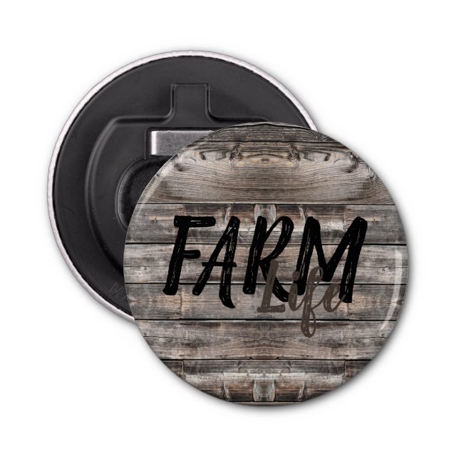 Spaß rustikal FARM LIFE in Skript | Flaschenöffner (Vorderseite)