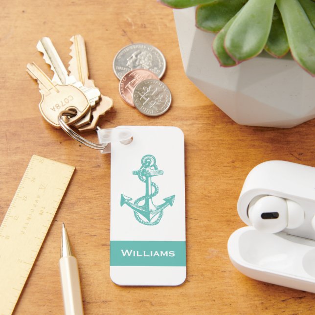 Spaß rustikal, nautischer ANCHOR MIT NAME | SCHLÜS Schlüsselanhänger (Schreibtisch)
