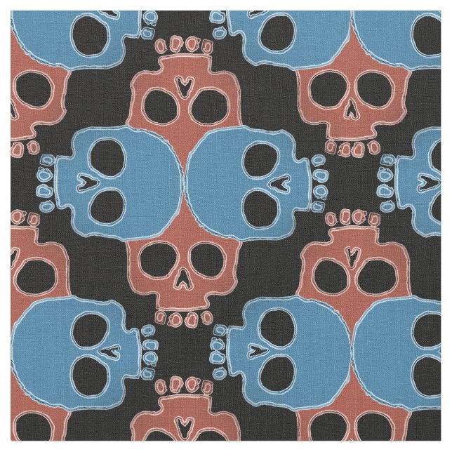 Spaß-Schädel-Laubsäge Stoff (Nahaufnahme)