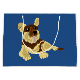 Spaß-Schäferhund-Hundekunst-Entwurf Große Geschenktüte