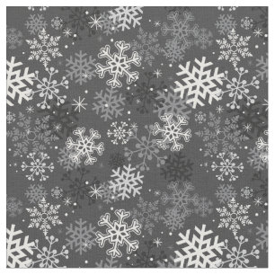 Spaß-Schneeflocke-Druck-Gewebe, grau Stoff