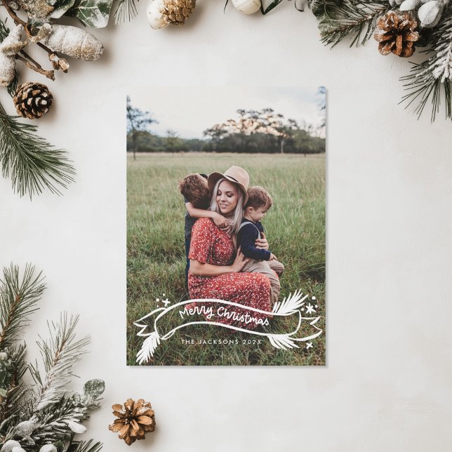 Spaß schrieb frohe Weihnachten auf einem gezeichne (Von Creator hochgeladen)