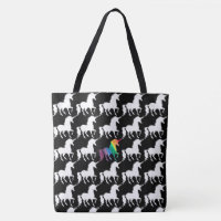 Spaß schwarz u. weißes Regenbogenunicorn-Muster