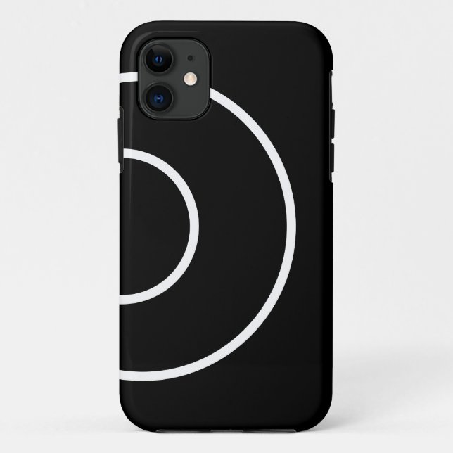 Spaß Schwarz-weiße moderne, konzentrische Signalwe Case-Mate iPhone Hülle (Rückseite)