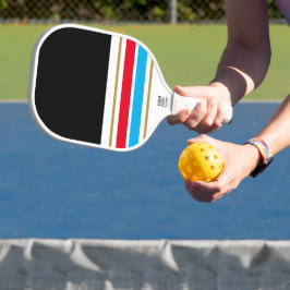 Spaß Schwarz-weiße Red Sky Blue Racing Streifen Pickleball Schläger