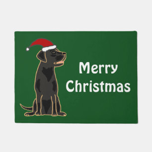 Spaß-schwarze Labrador-Hundeweihnachtsfußmatte Fußmatte
