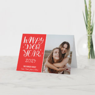 Spaß Script glücklich Neues Jahr Foto Niedlicher R Feiertagskarte
