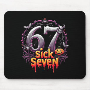 Spaß Sechs Sieben 6 7 Meme Design Spaß Krank Siebe Mousepad