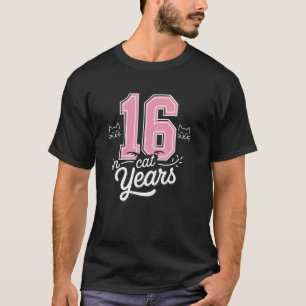 Spaß Sechzehn in Katzenjahren Süßes 80. Geburtstag T-Shirt