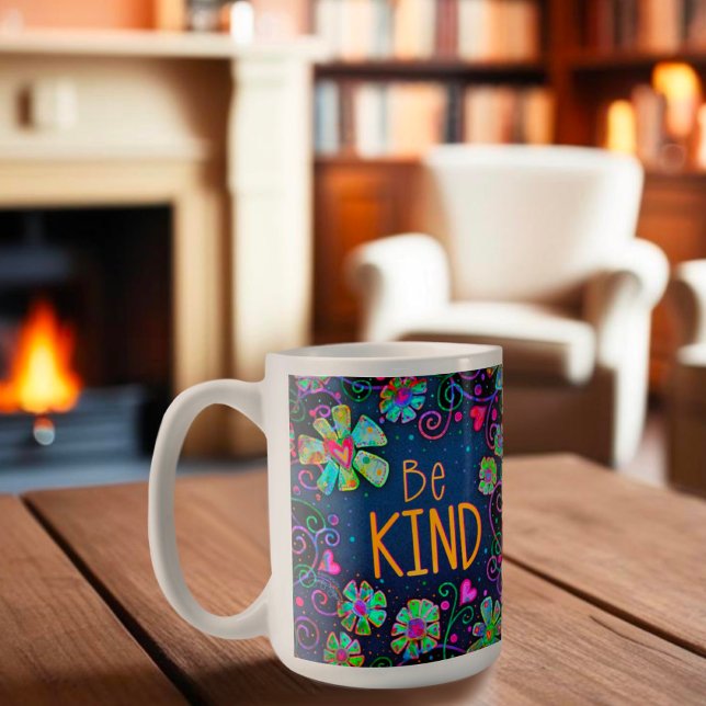 Spaß sei nette florale Inspirivity Boho Trendy Kaffeetasse (Von Creator hochgeladen)