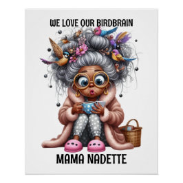 Spaß Senior mit Vögeln Poster