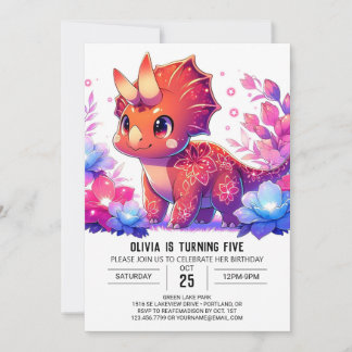 Spaß Simple Dinosaur Digital Geburtstag Einladung