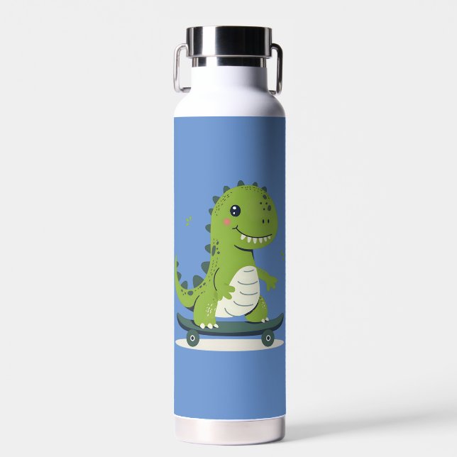 Spaß Skateboarding Dinosaurier Trinkflasche (Vorne)