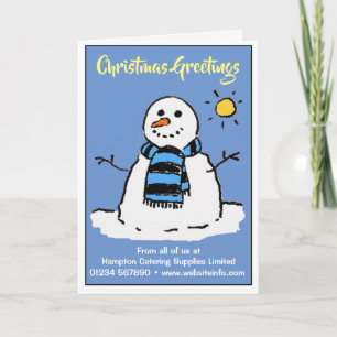 Spaß Snowman Weihnachtskarte. Feiertagskarte