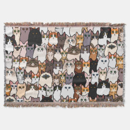 Spaß so viele Katzen und Kätzchen Collage Decke