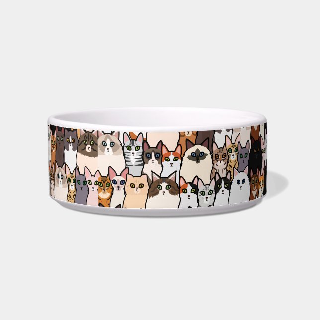 Spaß so viele Katzen und Kätzchen Collage Muster Napf (Links)
