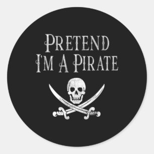 Spaß, so zu tun, als wäre ich ein Piratenspiel Hal Runder Aufkleber