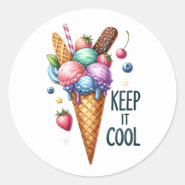 Spaß Sommer Eiskleber Runder Aufkleber