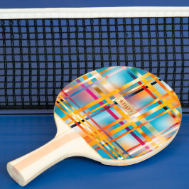Spaß Sommer Personalisiert blauer Rosa und Gold Tischtennis Schläger