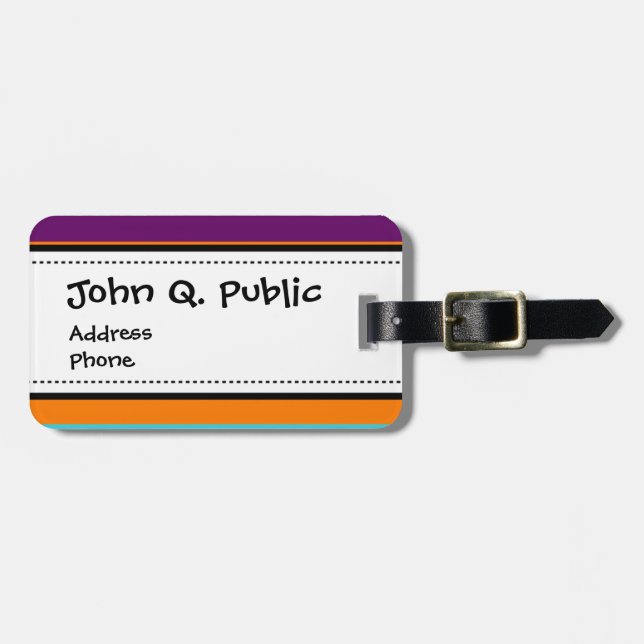 Spaß-Sommer-Rosa-aquamarines orange lila Gepäckanhänger (Vorderseite horizontal)