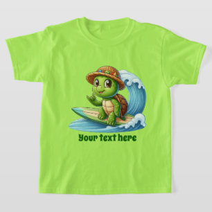 Spaß Sommermeerschildkröte hinzufügen Text Mädchen T-Shirt