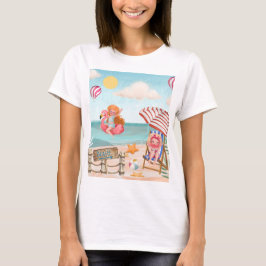 Spaß Sommerstrand mit Freunden Mama T-Shirt