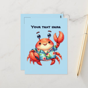 Spaß Sommerzeit individuell anpassbare Strandkrabb Postkarte
