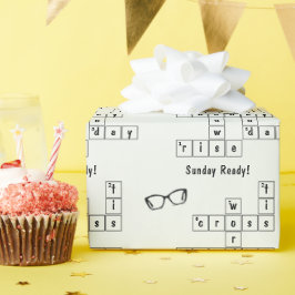 Spaß "Sonntag fertig!" Crossword Eyeglasses Art Geschenkpapier