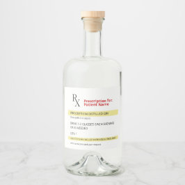 Spaß Spaß Neu Rx Verschreibung Spoof Liquor Bot Alkoholflaschenetikett